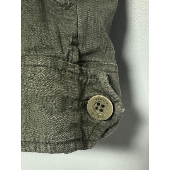 Vince Khaki Green Utility Pleated Shorts Women Size 4 Button Fly Casual - Picture 8 of 10